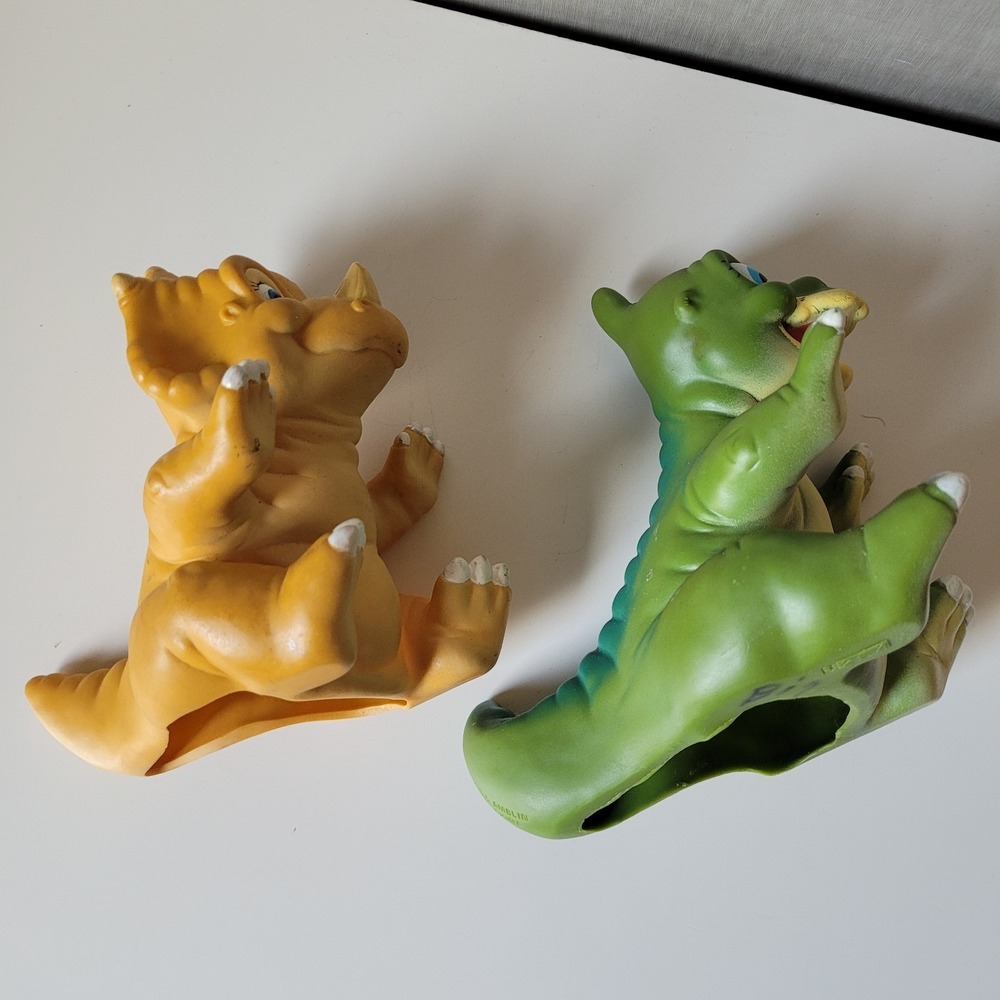Vintage 1988 Land Before Time Pizza Hut Puppets - Cera & Ducky Set - Rare - Picture 3 of 9